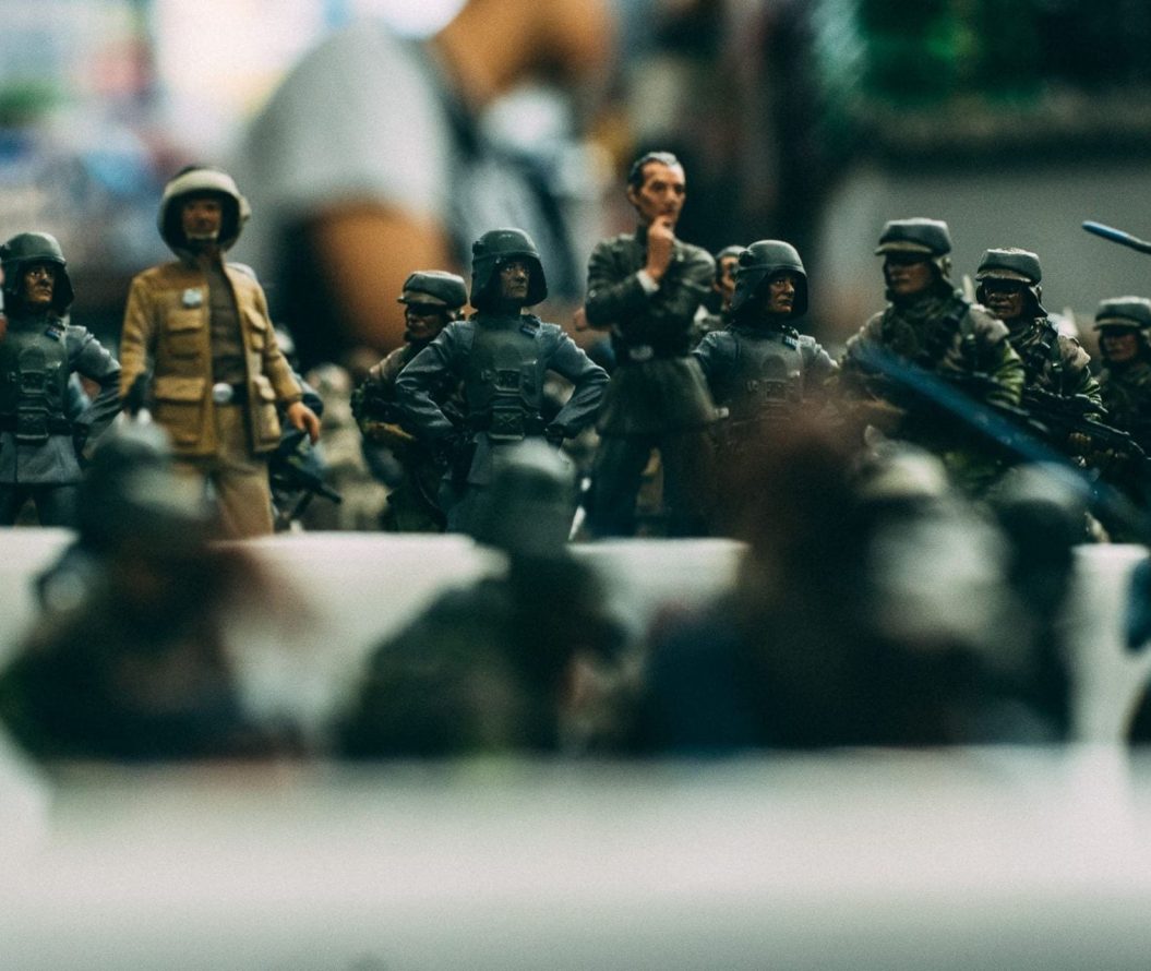 Group of Army figurines.