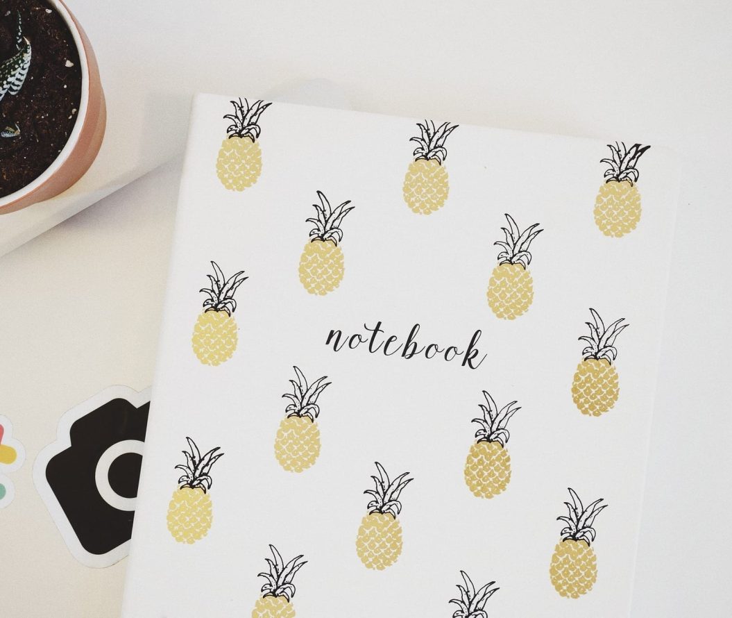 Notebook decorated with pinapples