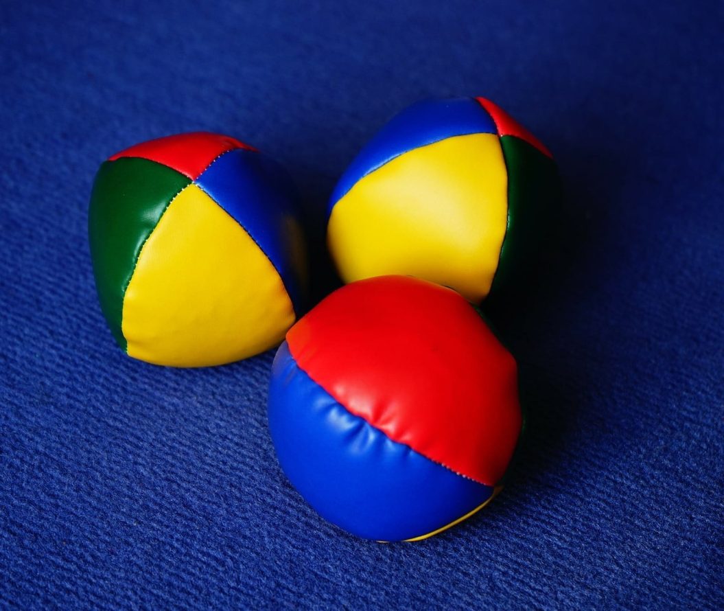 Three juggling balls.