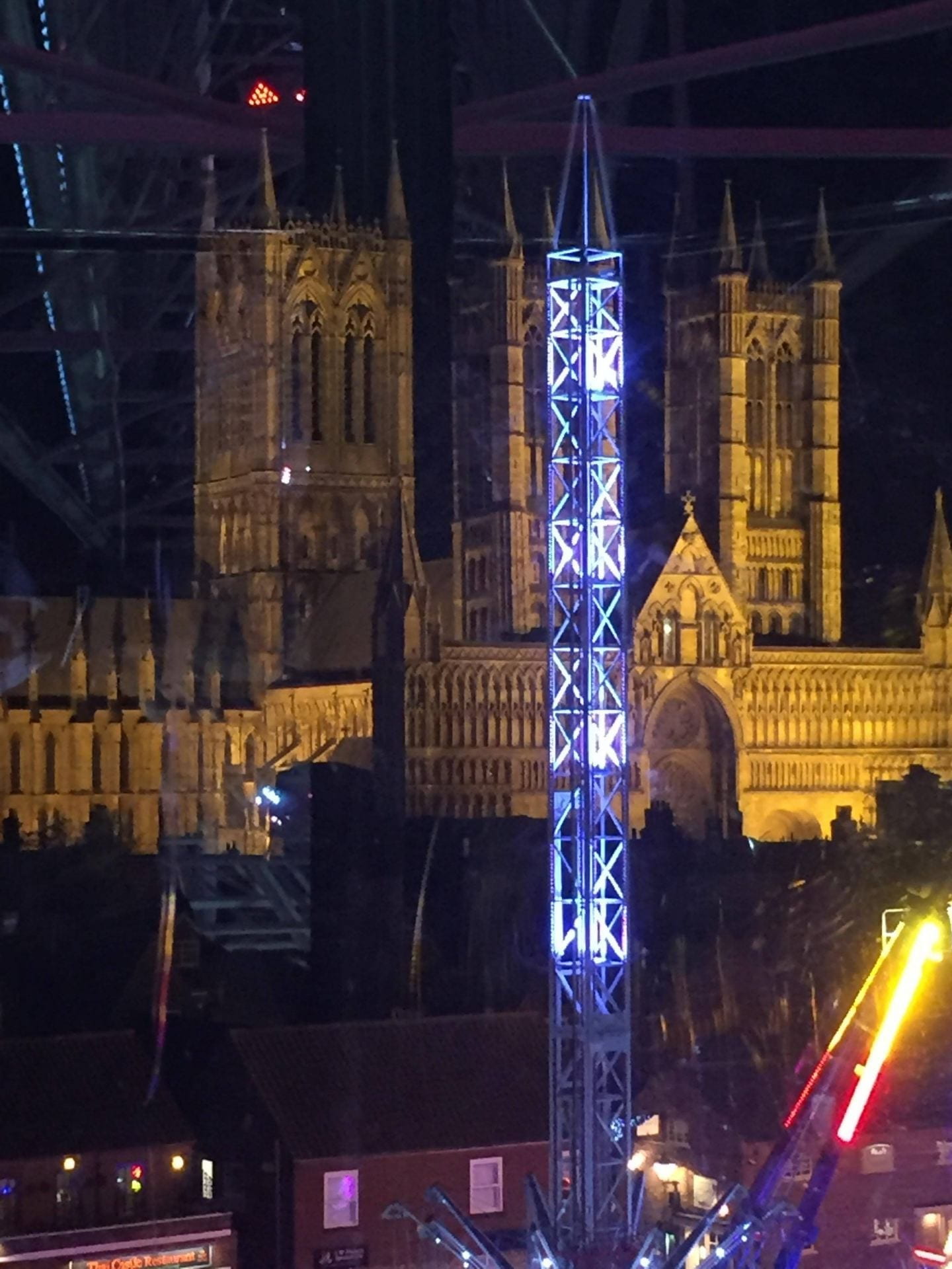 View of Lincoln Cathedral from the Ferris wheel.