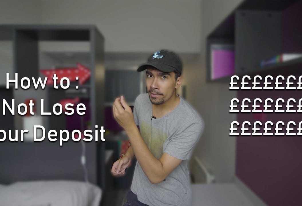 Thumbnail of a man in a bedroom, saying 'How to: not lose your deposit £££££££'