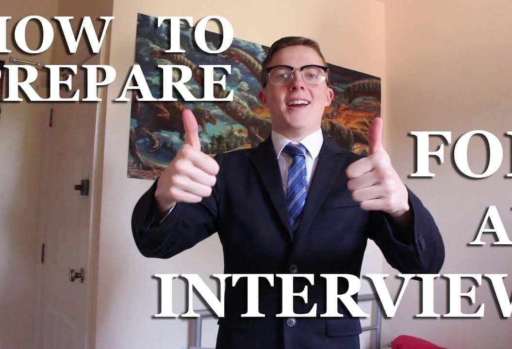 Thumbnail of someone in a suit giving a thumbs up, saying 'how to prepare for an interview'