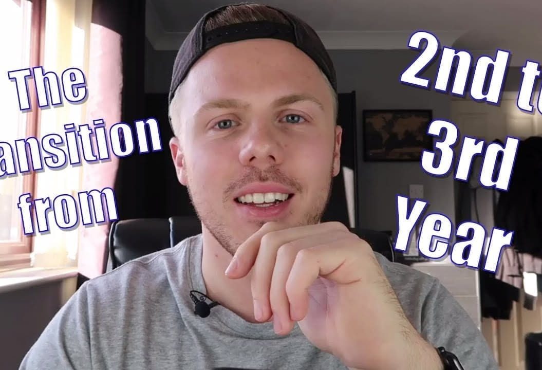 Thumbnail of a man looking confused, saying 'the transition from 2nd to 3rd year'