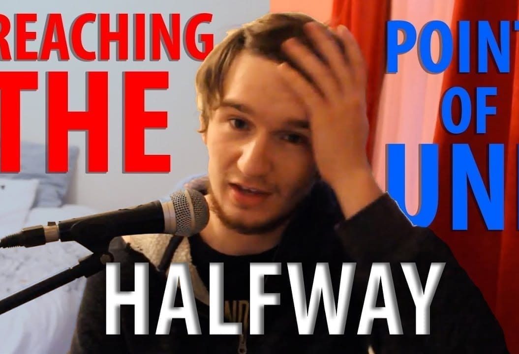 Thumbnail of a boy looking confused, saying 'reaching the halfway point of uni'