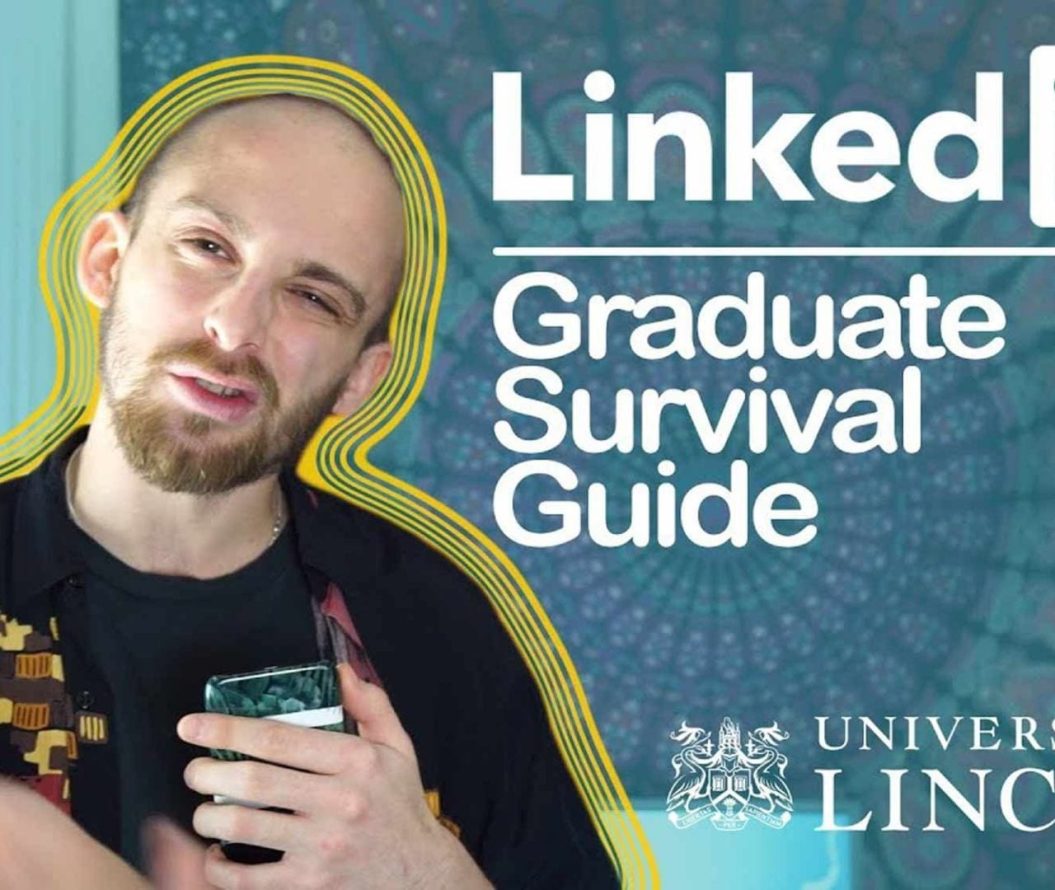 Thumbnail of someone holding a phone, saying 'LinkedIn Graduate Survival Guide'