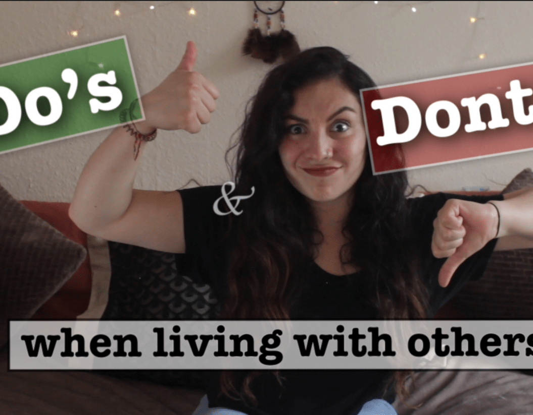 Thumbnail of girl with thumbs up and thumbs down, saying 'Do's and Dont's when living with others'