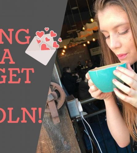 Thumbnail of a girl blowing on a coffee, saying 'dating on a budget in Lincoln'