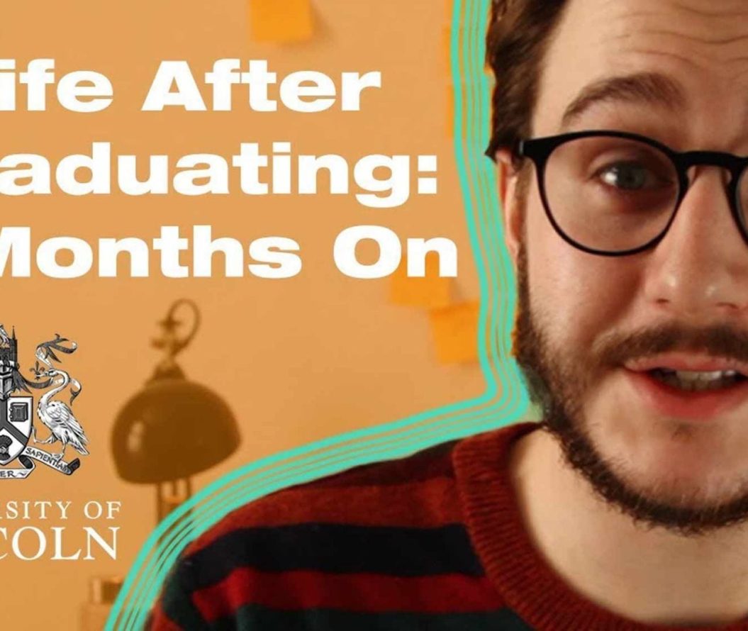 Thumbnail of a man wearing glasses with an orange background, saying 'life after graduating: 6 months on'