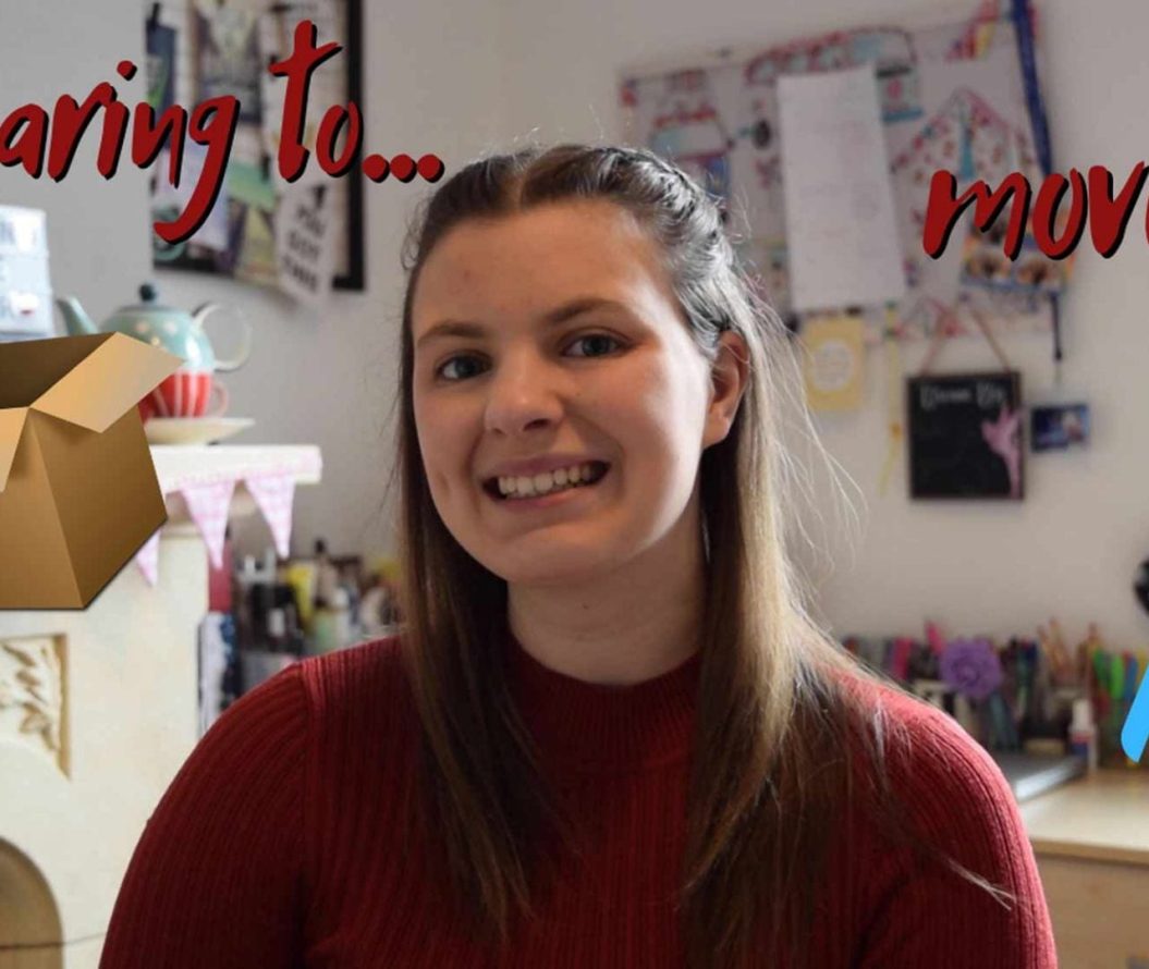 Thumbnail of a girl smiling in a bedroom, saying 'preparing to move out'