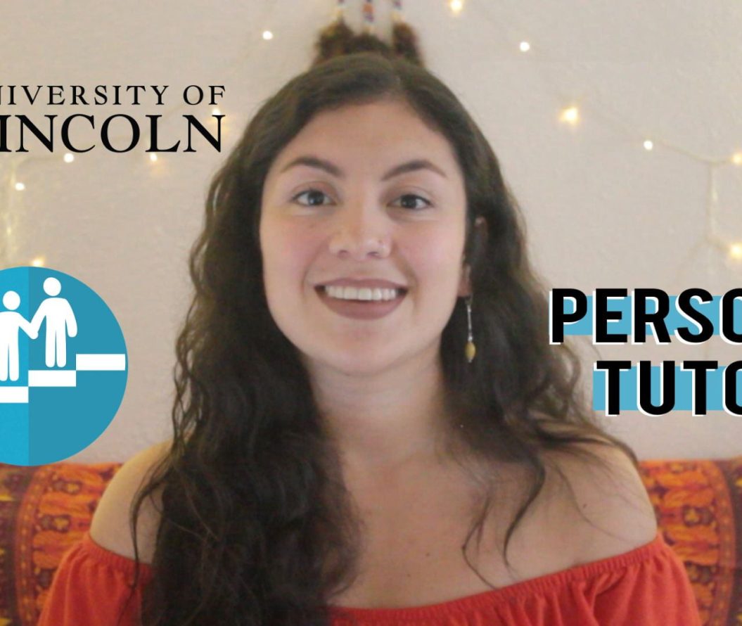 Thumbnail of a girl smiling with the University of Lincoln logo, saying 'personal tutors'