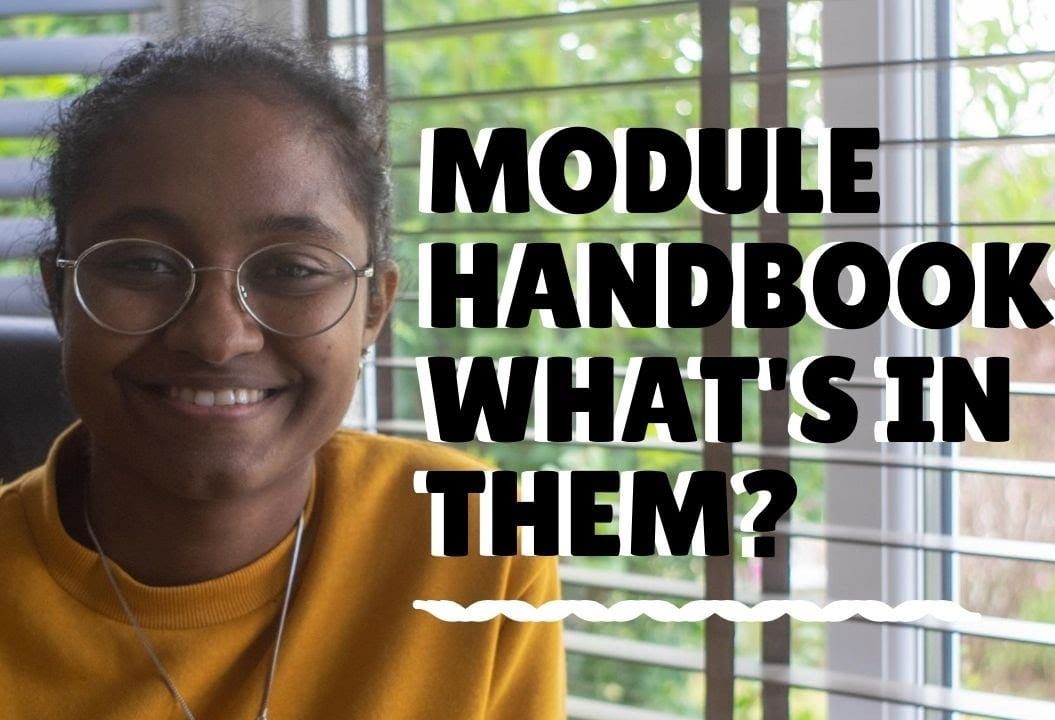 Thumbnail reading 'module handbooks: what's in them?"