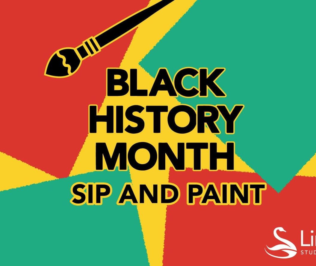 Black History Month poster with 'sip and paint'
