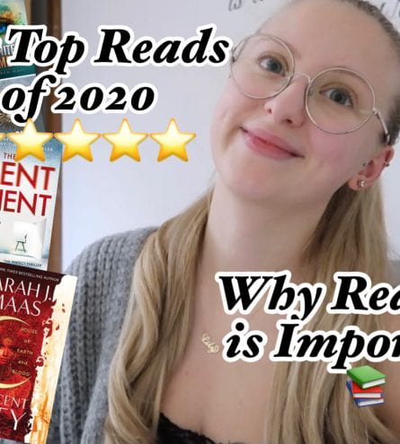 Thumbnail of Lily centred with her favourite book covers, and 'My Top Reads of 2020' and 'Why Reading is Important' text