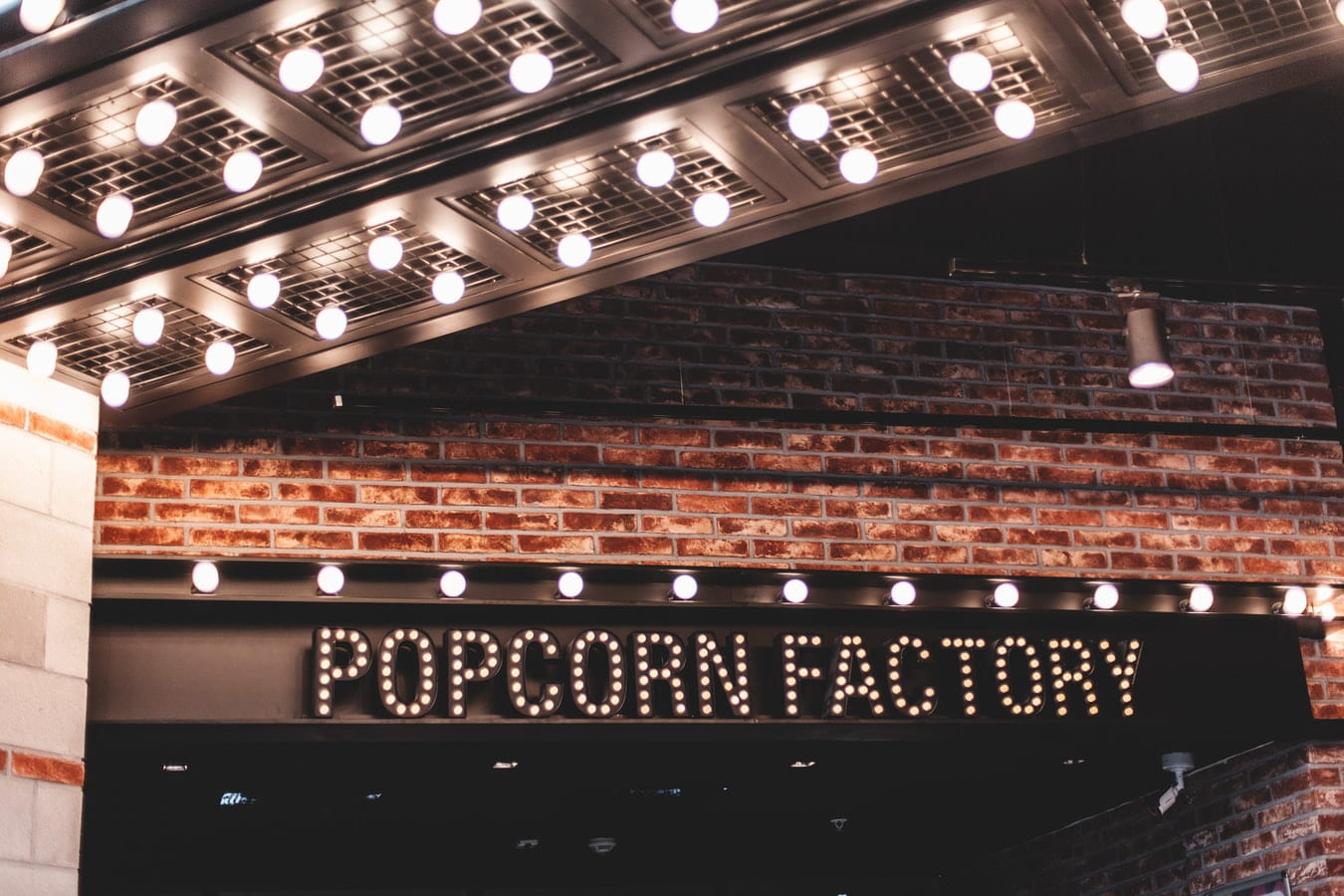 Popcorn factory shop sign