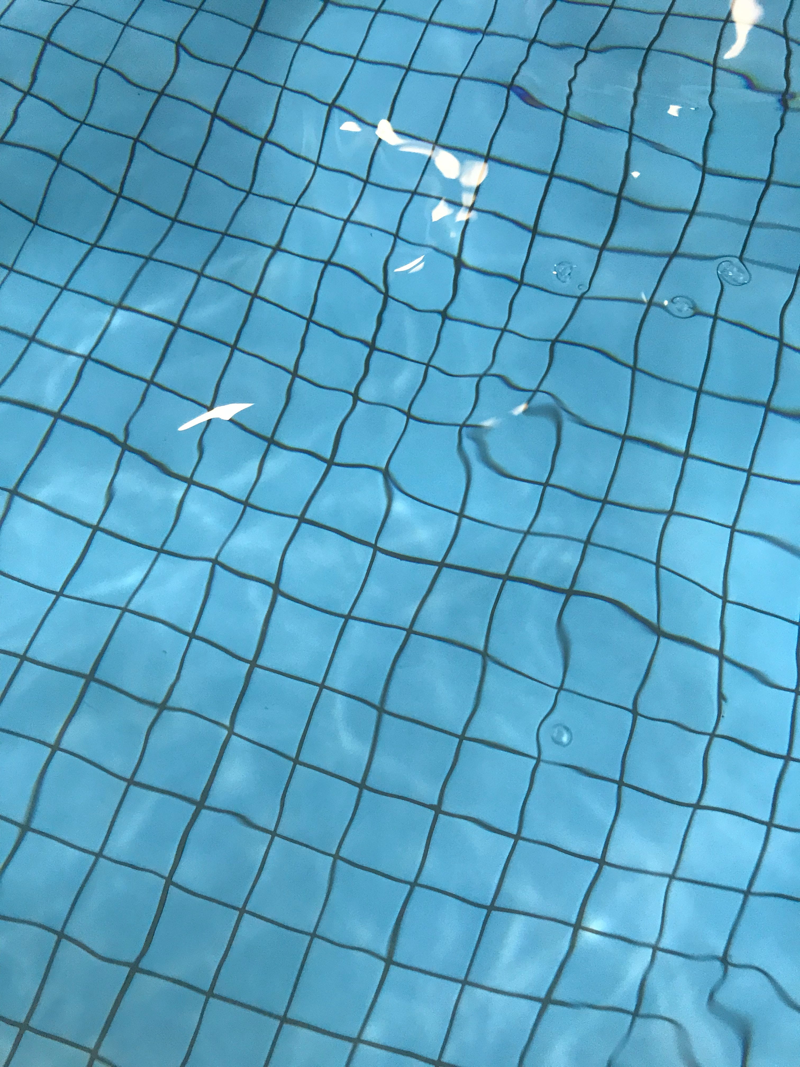 The bottom of a swimming pool