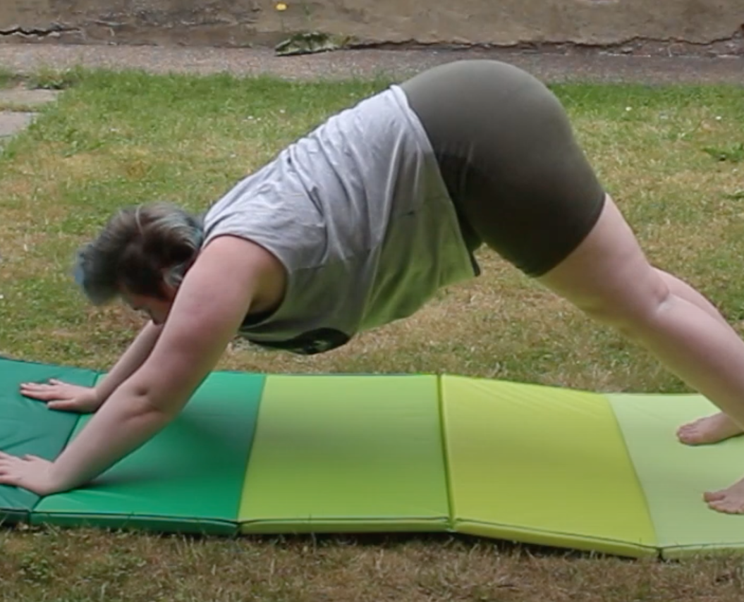 Malene taking part in yoga