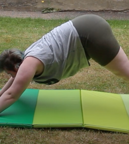 Malene taking part in yoga
