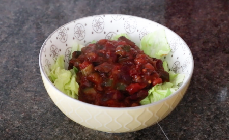 A bowl of vegan chilli