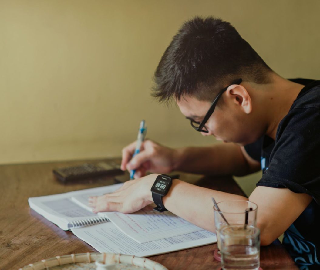 a person studying