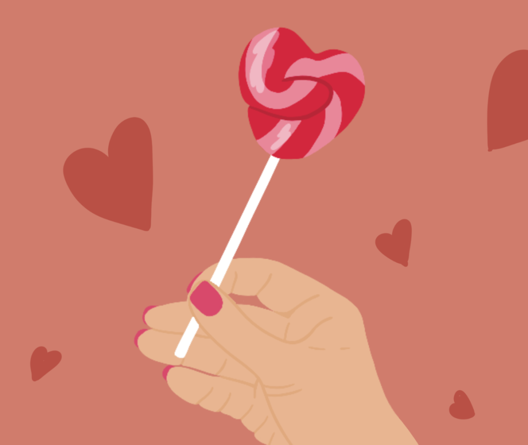 heart-shaped lollipop illustration