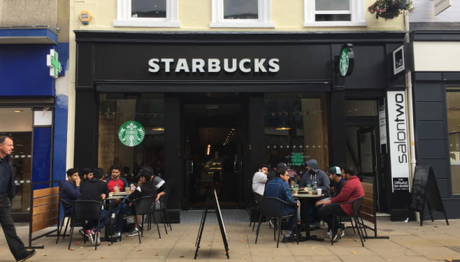 The exterior of Lincoln high street starbucks