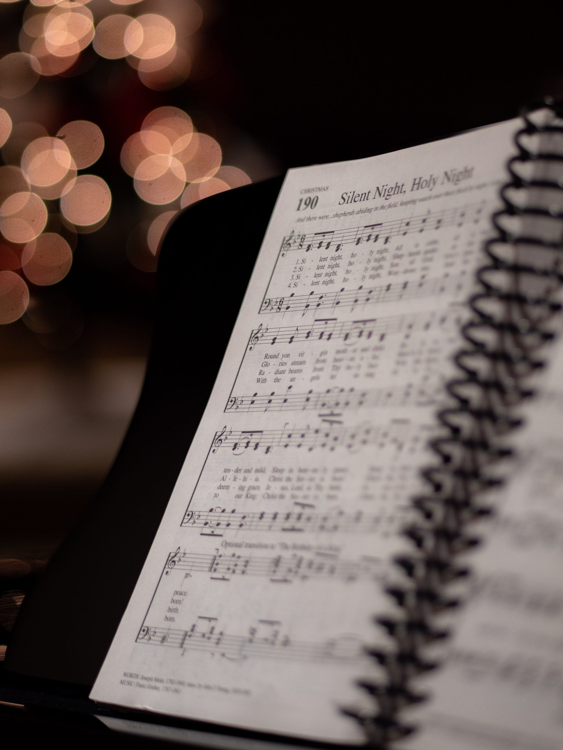 Sheet music for the Christmas carol, Silent Night. 